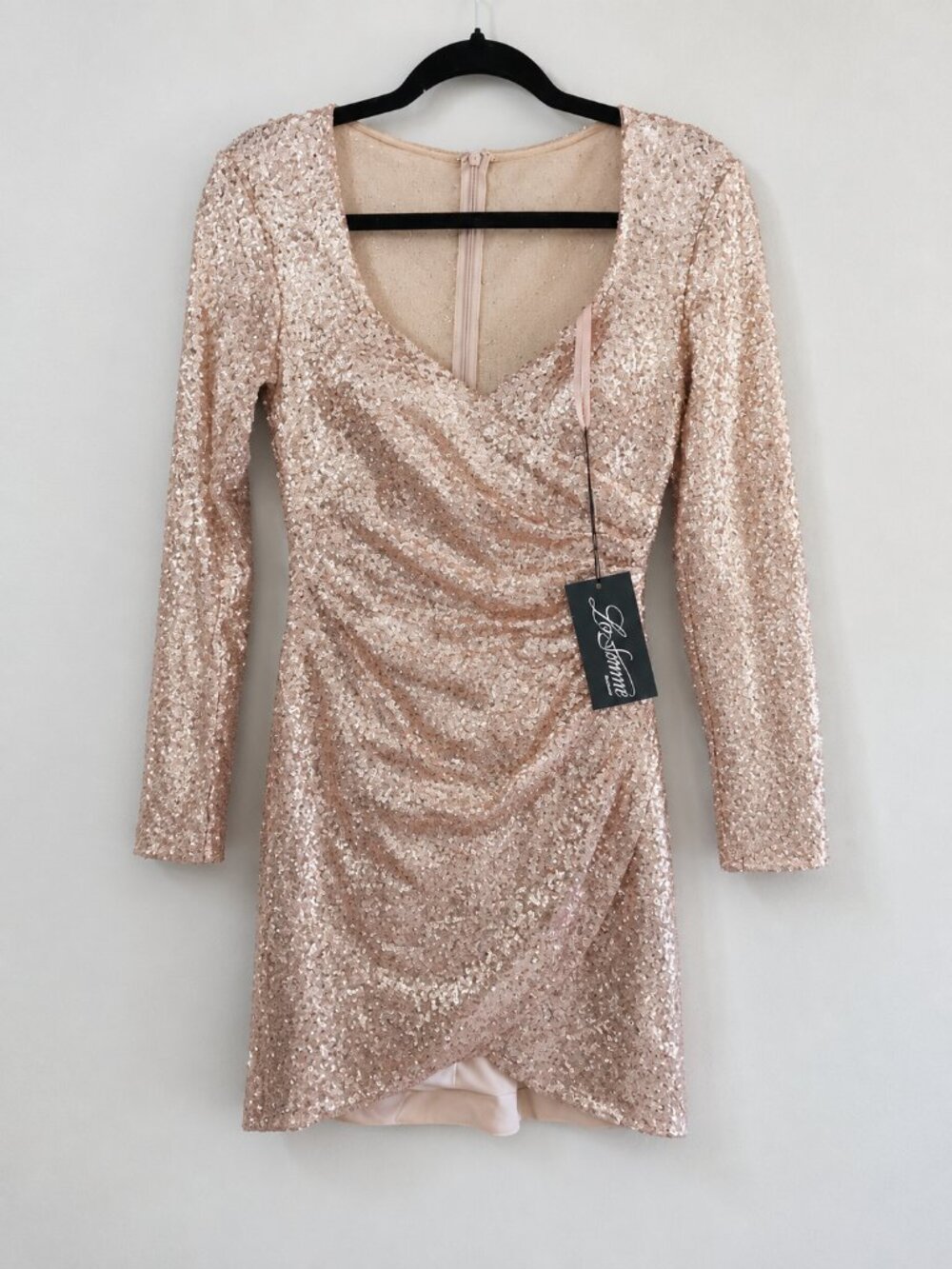Rose Gold Sequin Cocktail Dress – Size 6